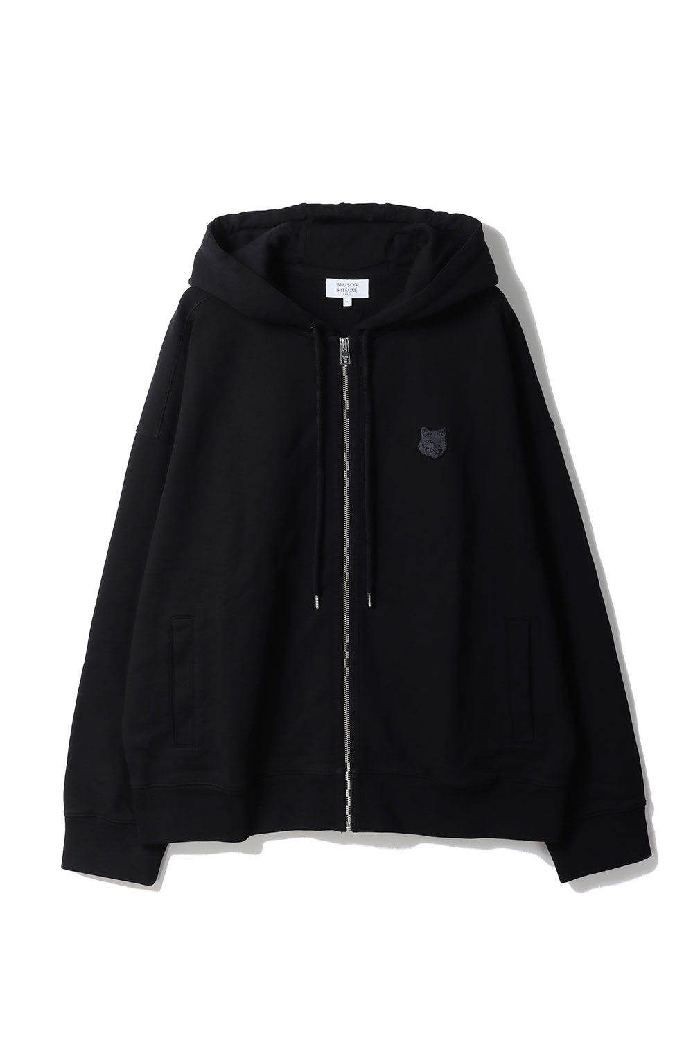 【P10倍】FOX HEAD ZIPPED OVERSIZE HOODIE - BLACK (PM02138KM0340) Maison Kitsune -Men-(メゾンキツネ)