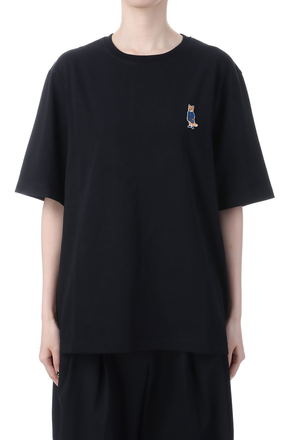 DRESSED FOX COMFORT TEE-SHIRT - BLACK (PW00121KJ0119) Maison Kitsune -Women-(メゾンキツネ)