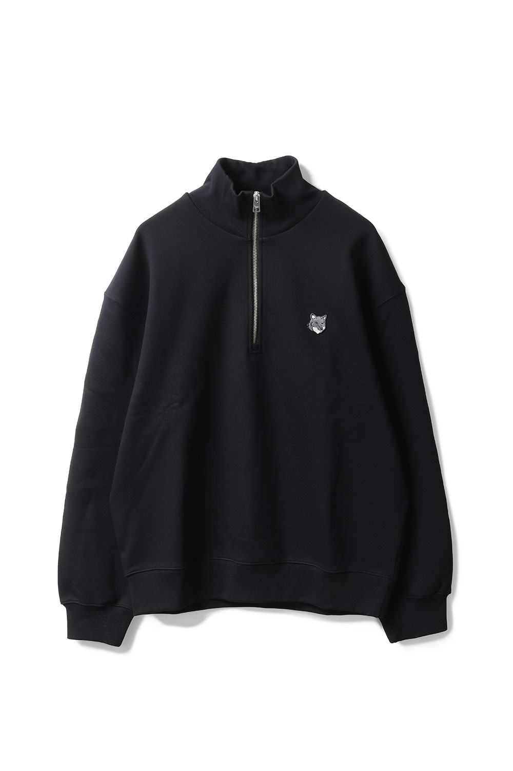 【P10倍】FOX HEAD COMFORT HALF ZIP SWEATSHIRT - BLACK (PM00305KM0341) Maison Kitsune -Men-(メゾンキツネ)