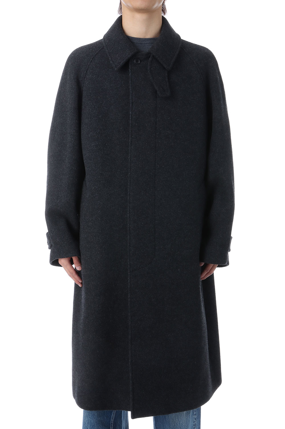 Legacy Balmacaan Coat - Heather Charcoal (AOEFCT003) ANOTHER OFFICE(アナザー・オフィス)