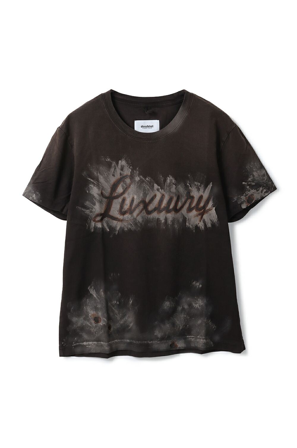 LUXUARY MUD PAINT T-SHIRT - BROWN (26SS40CS434) doublet(ダブレット)