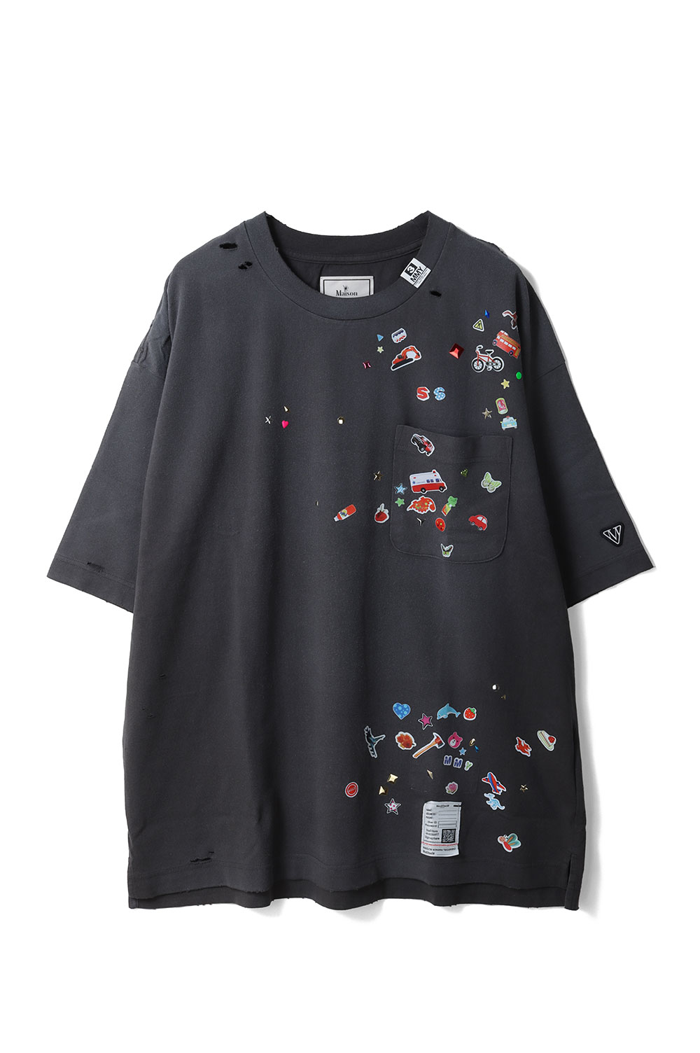 KIDS STICKER TEE / BLACK (J16TS821) MIHARA YASUHIRO(ミカラ ヤスヒロ) メンズファッション-トップス
