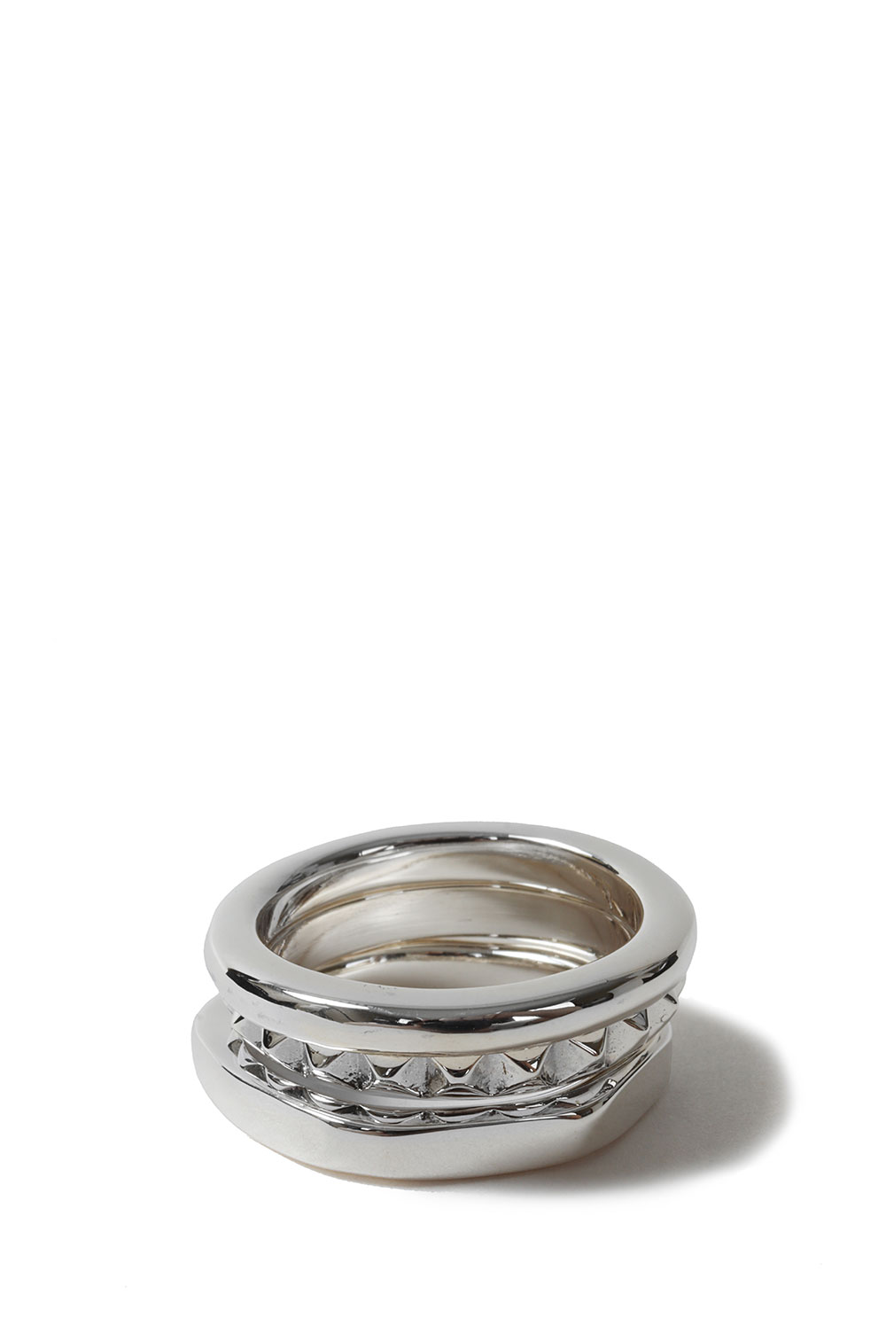 Triple with Spike Ring / Silver (XOR096) XOLO JEWELRY(ショロ 宝飾品)