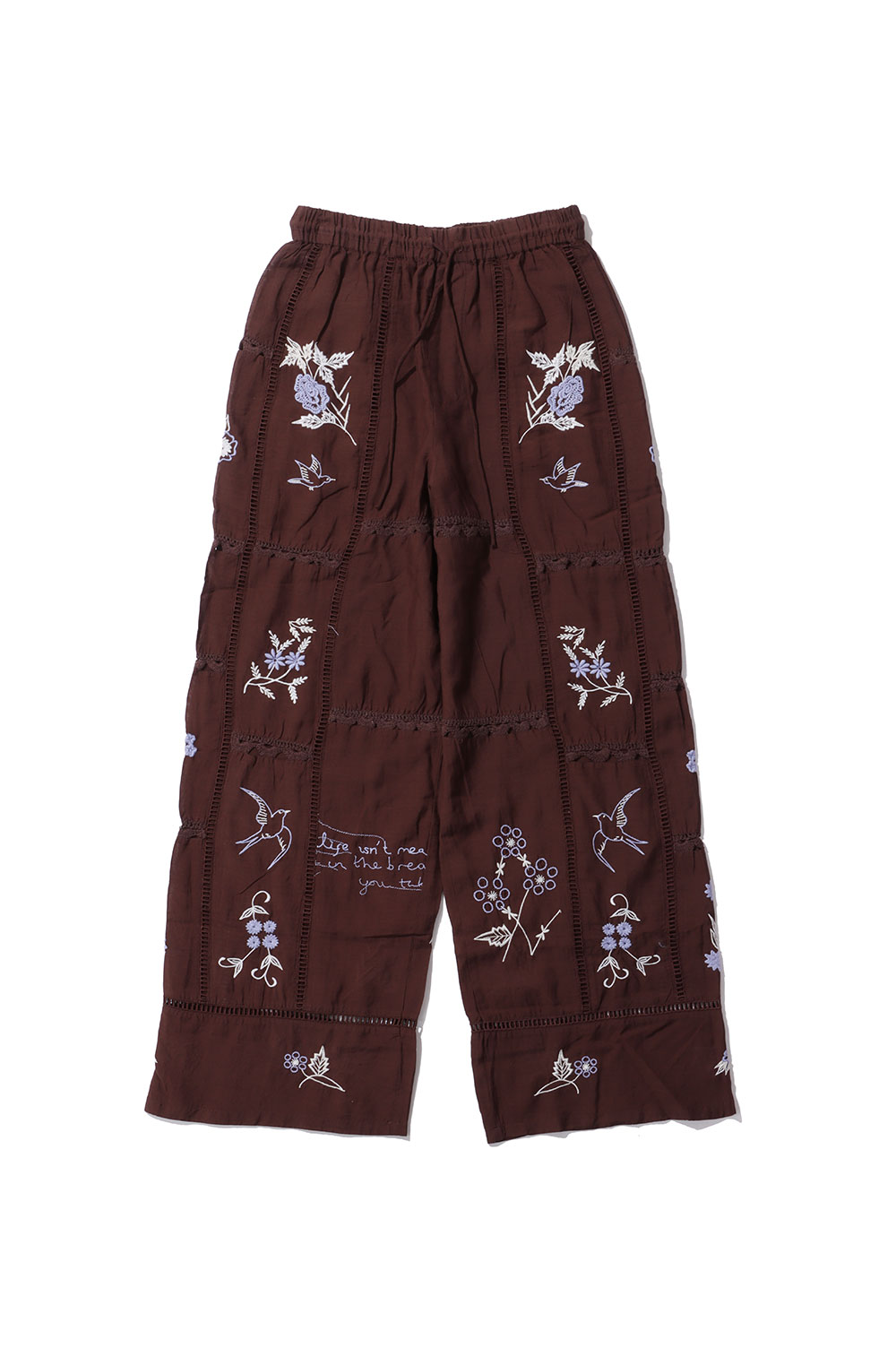 Embroidery Patchwork Trousers - BURGUNDY (12610719) Todayful(トゥデイフル) 16,060円