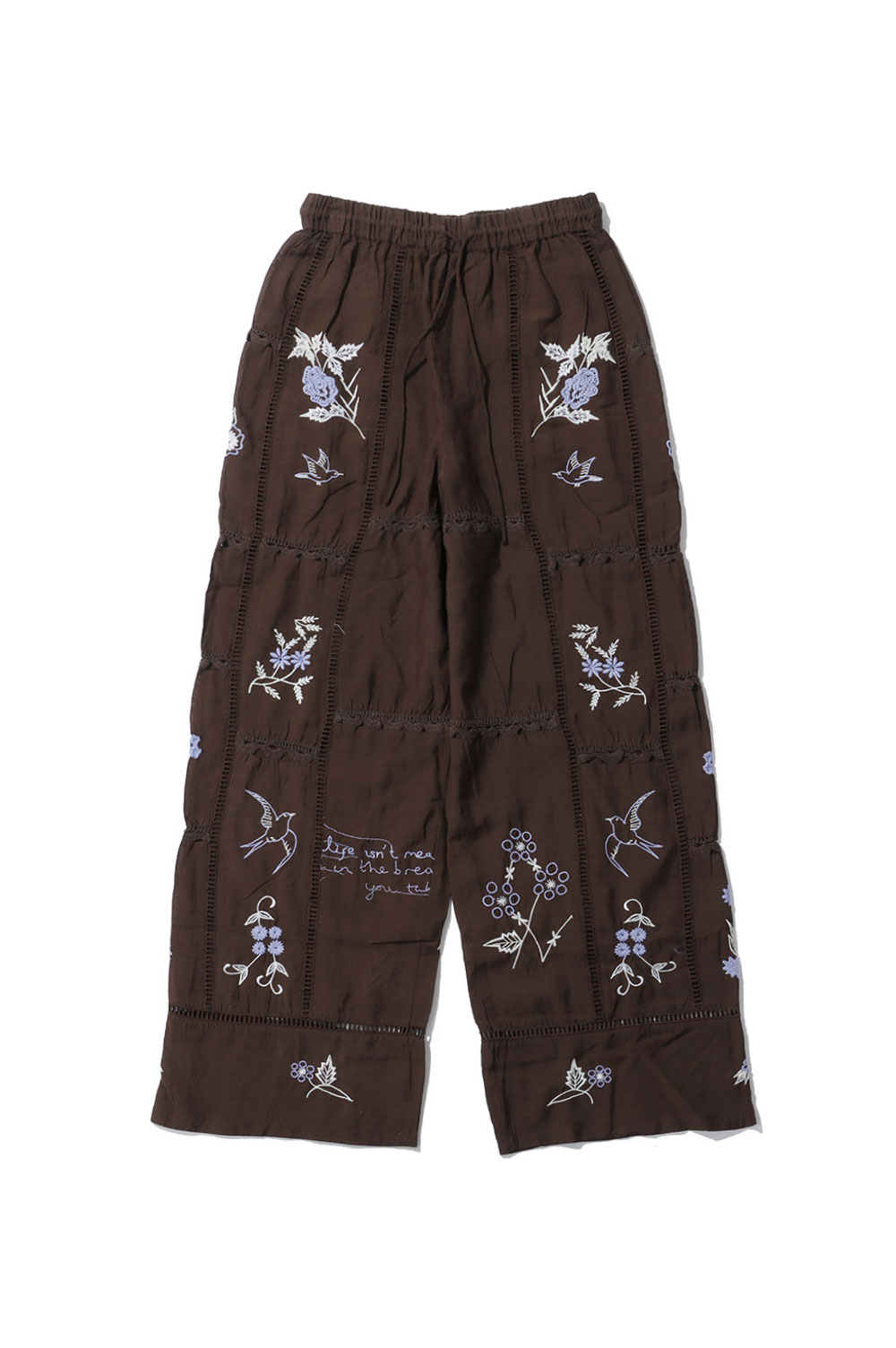Embroidery Patchwork Trousers - BURGUNDY (12610719) Todayful(トゥデイフル)｜Deepinsideinc.Store
