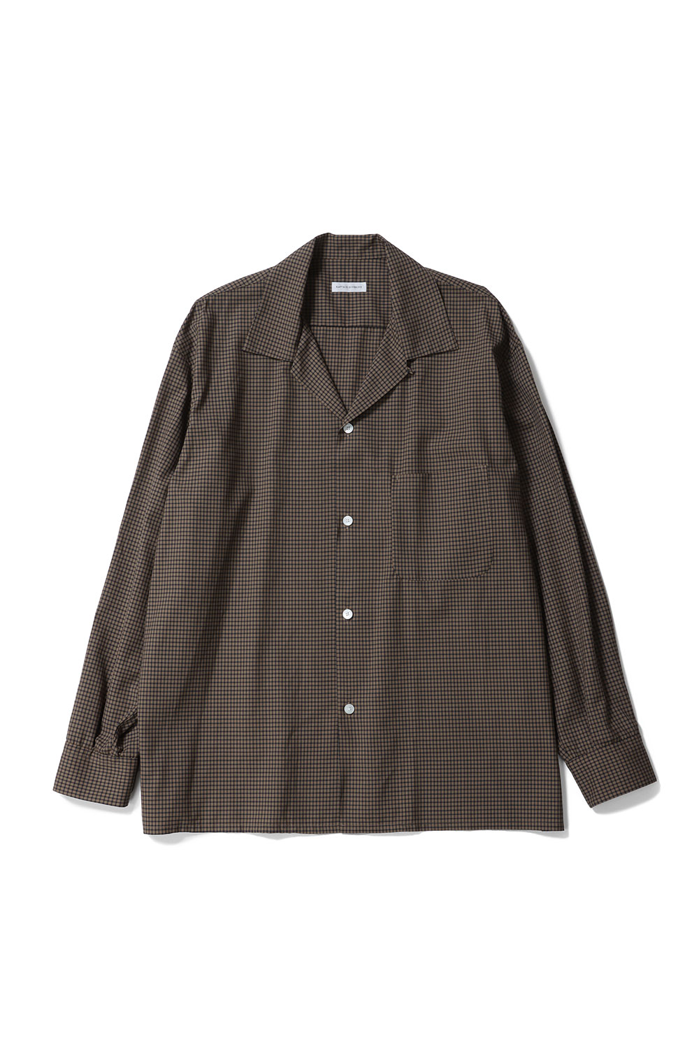 Summer Wool Open Collar Shirt / KHAKI PLAID (KS26SSH01) Kaptain Sunshine(旗がしら太陽の光)