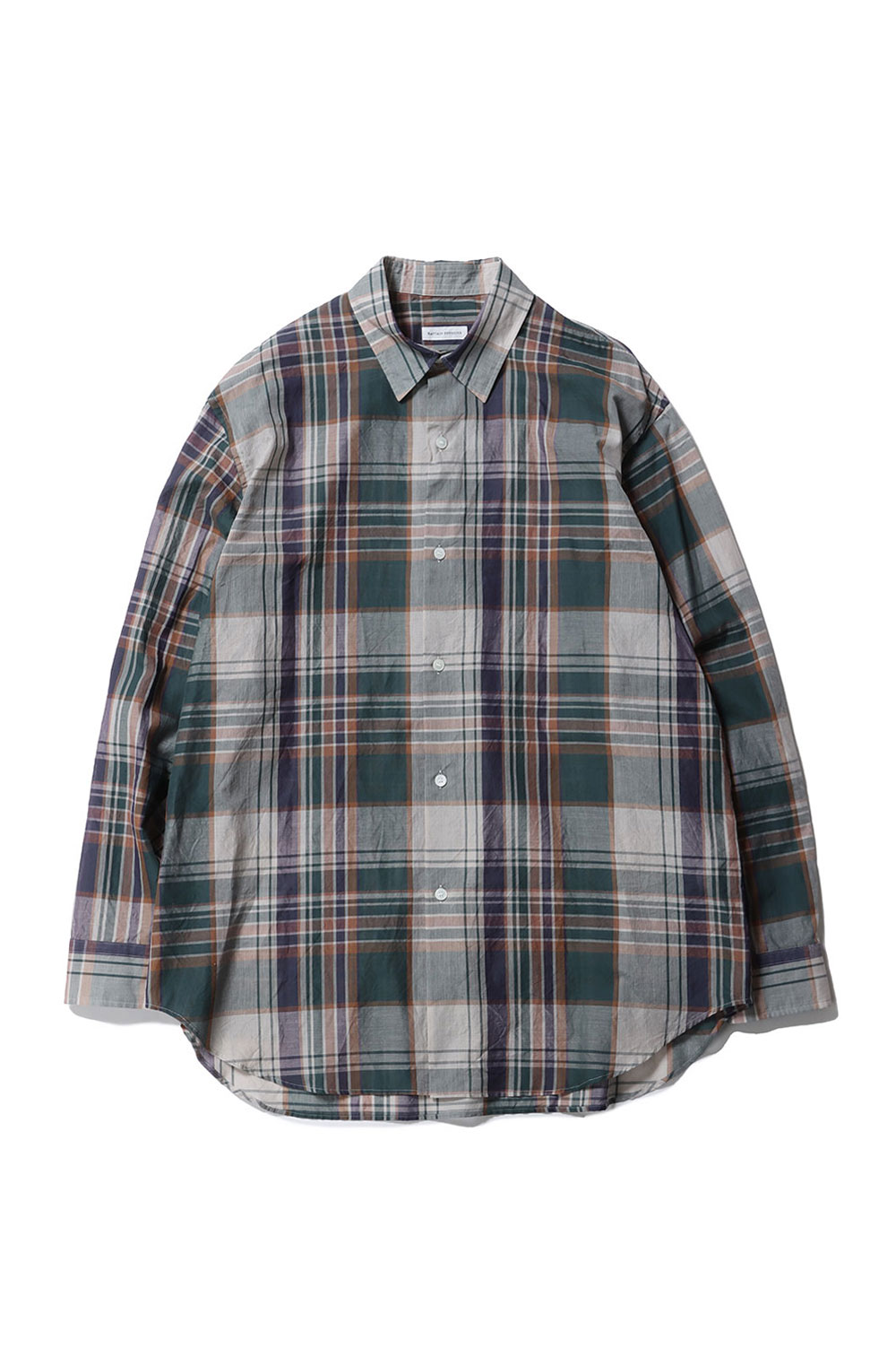 Gauze Plaid Plain Shirt / FOREST PLAID (KS26SSH14) Kaptain Sunshine(旗がしら太陽の光)