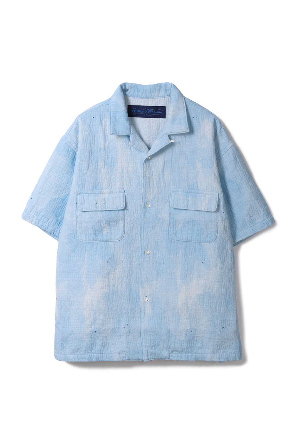 【P10倍】PAINTED SASHIKO WATERCOLOR KAIKIN SHIRT / LIGHT BLUE (パソコン-059-3821) Porter Classic(ボーイ古典派音楽)