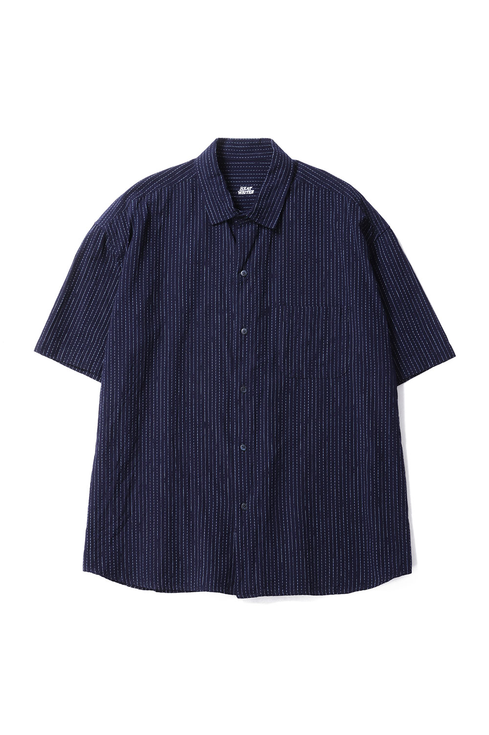 【P10倍】KASURI STRIPE ORIGINAL BEAT WRITER SHIRT / NAVY (パソコン-047-3926) Porter Classic(ボーイ古典派音楽)