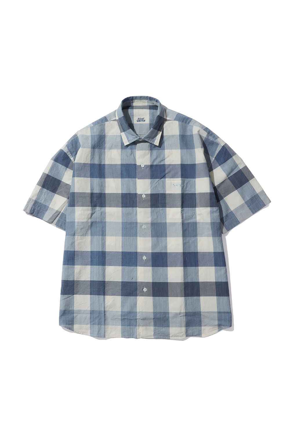 【P10倍】H/W INDIGO CHECK BEAT WRITER SHIRT / LIGHT BLUE (パソコン-010-3932) Porter Classic(ボーイ古典派音楽)