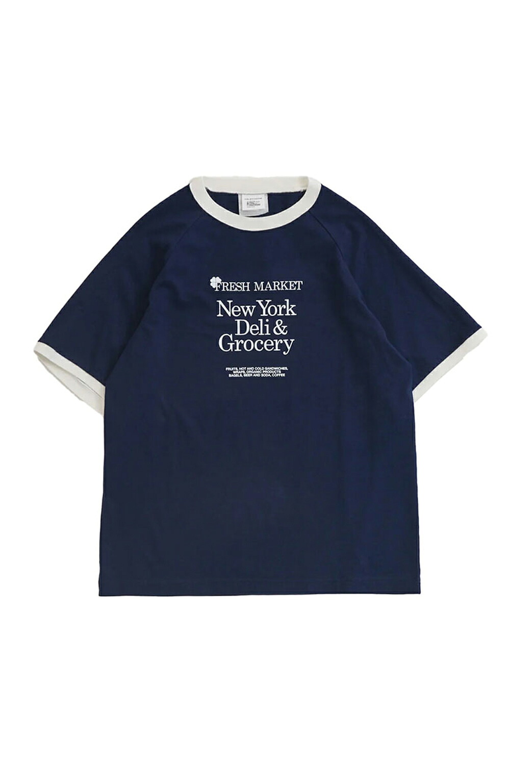 FRESH MARKET RINGER TEE - 85 NAVY (26SMSCU12) Shinzone(シン区画)