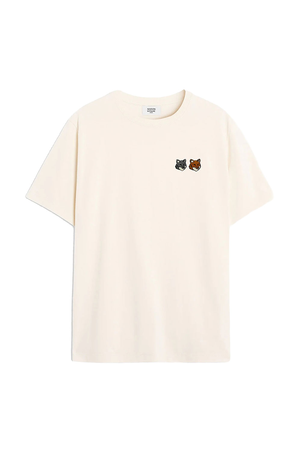DOUBLE FOX HEAD COMFORT TEE- SHIRT - LATTE (OM011CFKJ7025) Maison Kitsune -Men-(メゾンキツネ)|Deepinsideinc.Store