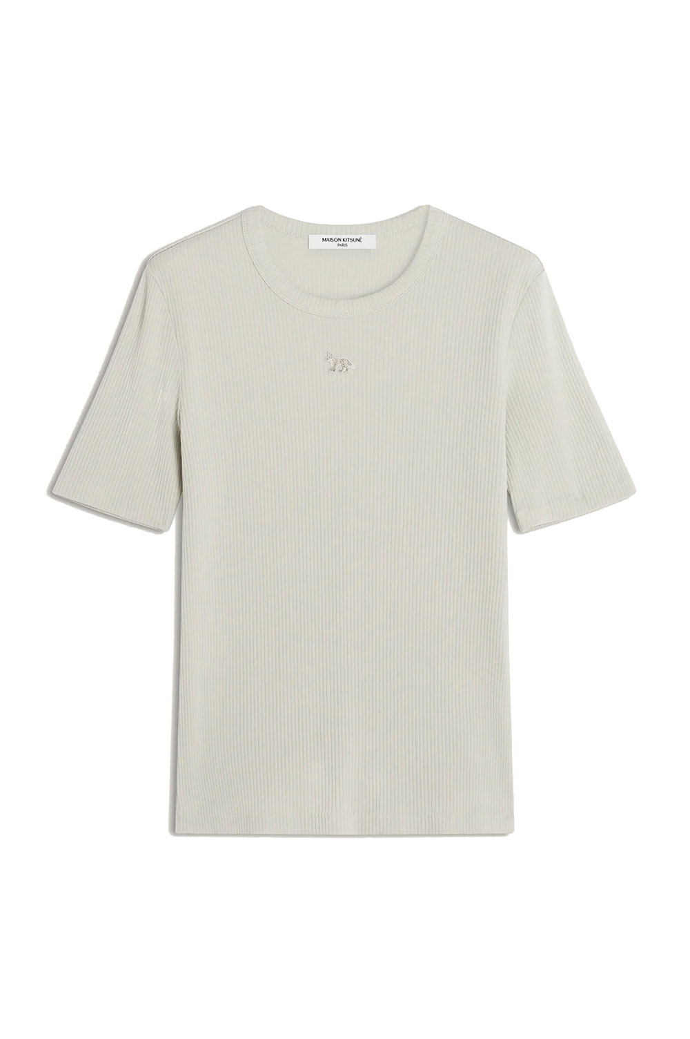 【P10倍】BABY FOX RIBBED FITTED TEE- SHIRT - MINERAL GRAY (OW00124KJ0134) Maison Kitsune -Women-(メゾンキツネ)