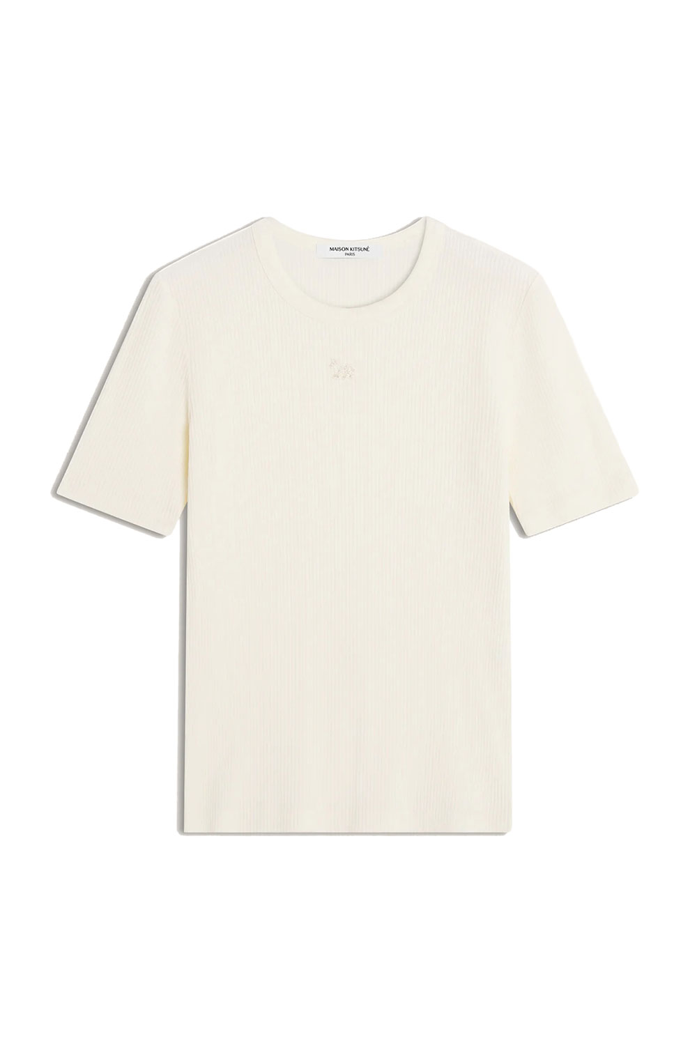 【P10倍】BABY FOX RIBBED FITTED TEE- SHIRT - PURE ECRU (OW00124KJ0134) Maison Kitsune -Women-(メゾンキツネ)