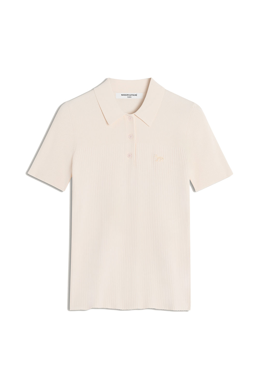 BABY FOX PLEAT RIB POLO - NOBLE BEIGE (QW00202KT1193) Maison Kitsune -Women-(メゾンキツネ)