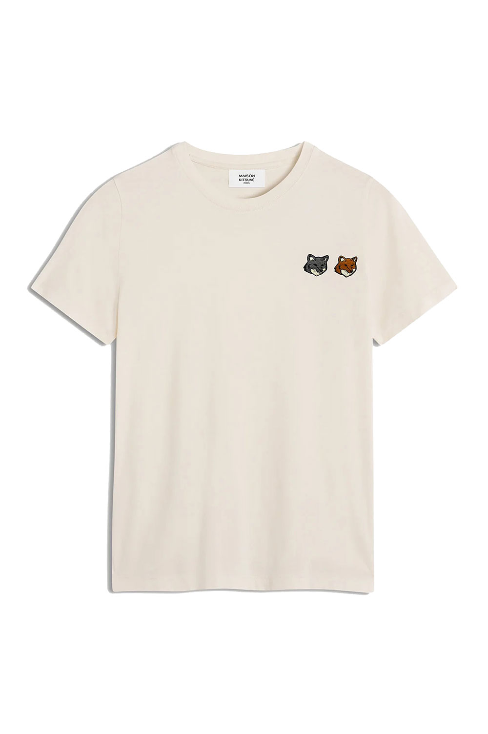 DOUBLE FOX HEAD REGULAR TEE- SHIRT - LATTE (OW011CFKJ7026) Maison Kitsune -Women-(メゾンキツネ)