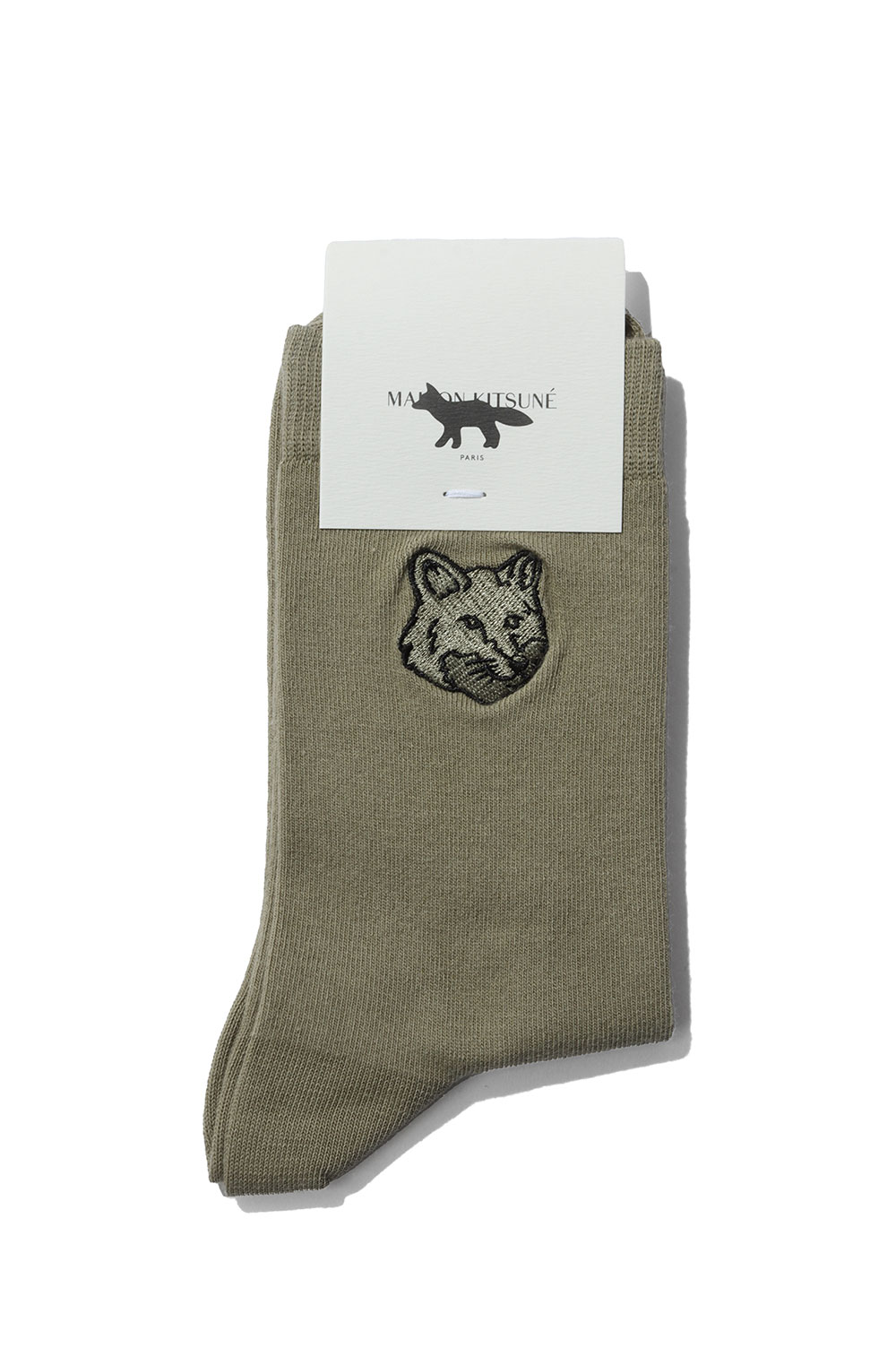FOX HEAD SOCKS - TEA LEAF (OM06411KT1145) Maison Kitsune -Men-(メゾンキツネ)