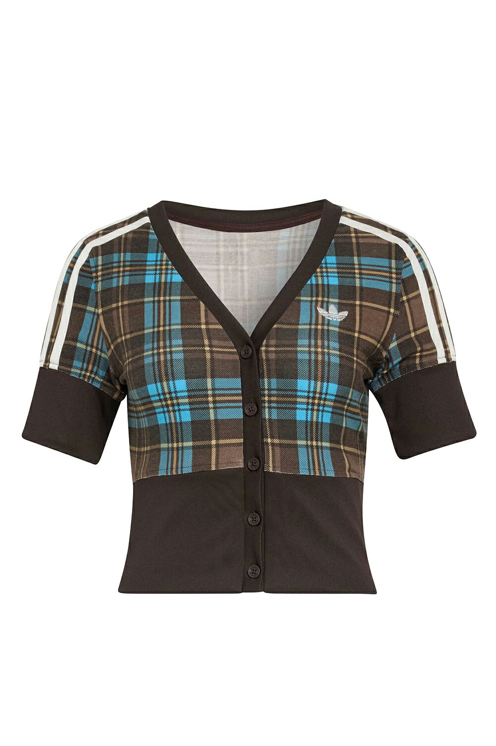 V-NECK CHECK SHIRT TOP - MULTI COLOR (RC2605OW010A) adidas Originals -Women-(アディダスオリジナルス)