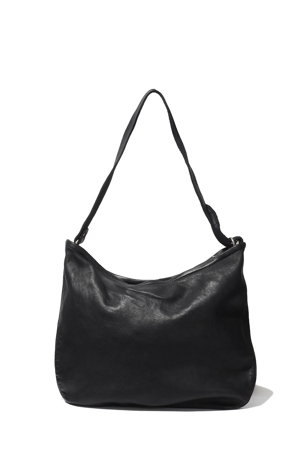 LEATHER CROSSBODY BAG, FULL GRAIN - BLKT (Q20) GUIDI(グイディ)