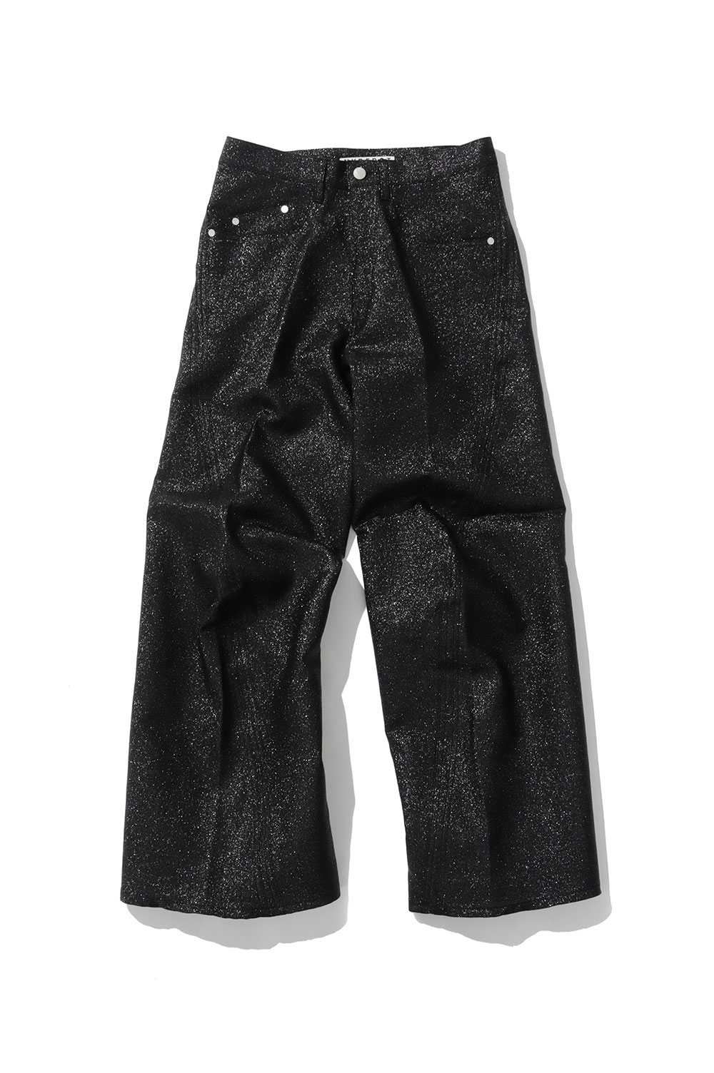 GLITTER TWILL 3D TWISTED WIDE LEG 5P PANTS - BLACK (NF261P16A) NVRFRGT(ネヴァーフォーゲット)
