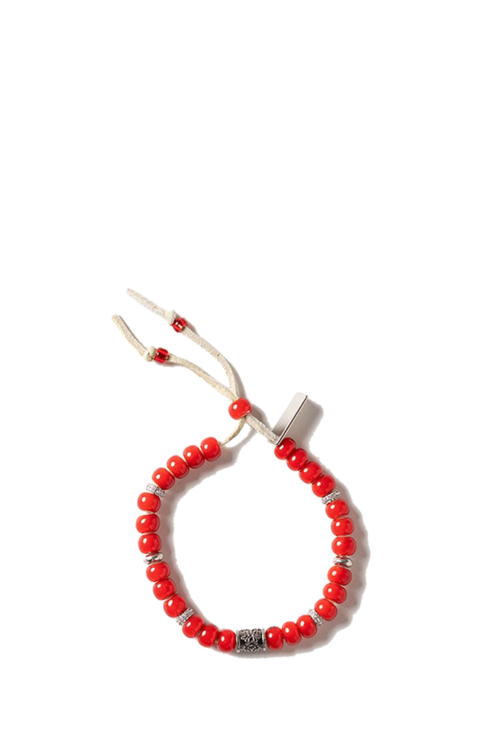 KMY Glass Beaded Bracelet - RED (G16AC215) KAMIYA(カミヤ) メンズジュエリー・アクセサリー-ブレスレット-ジュエリー・アクセサリー
