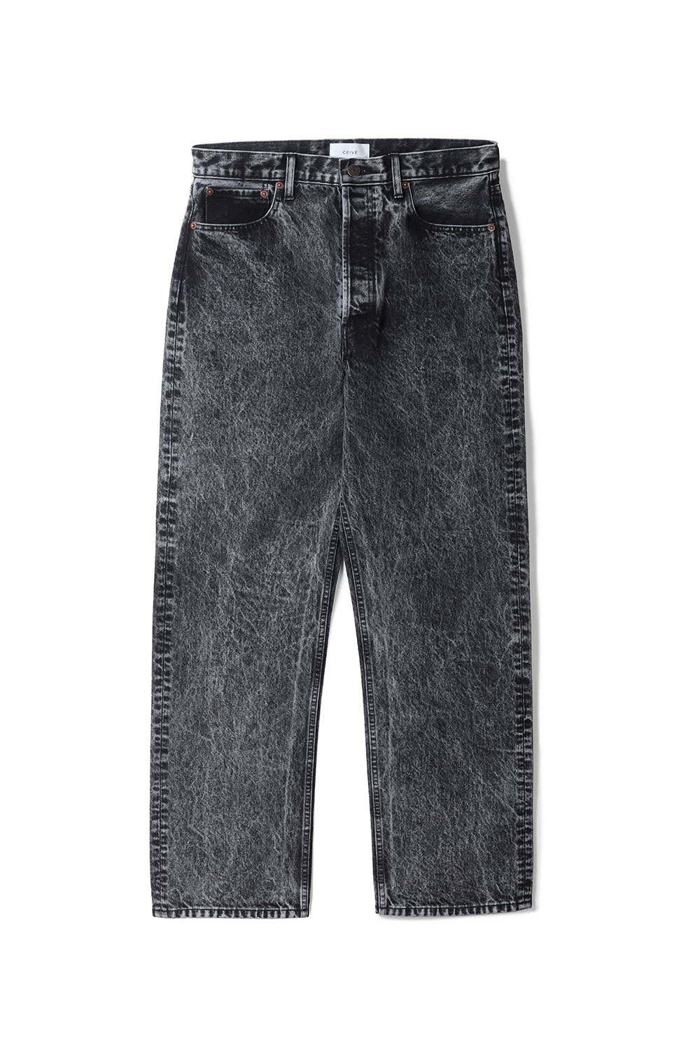 NORMAL FIT DENIM PANT - BLACK CHEMICAL (P009B) CEIVE(シーヴ)