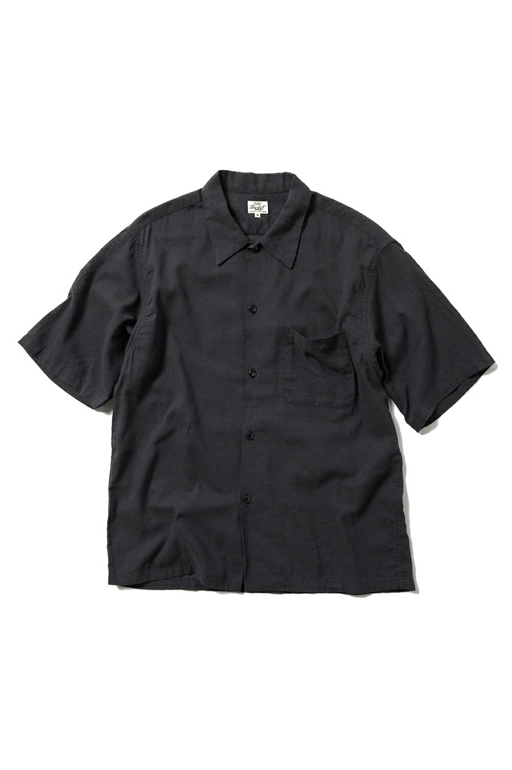 【P10倍】SELVEDGE OXFORD S/S OPEN SHIRT - BLACK (GL39649) Gold(ゴールド)