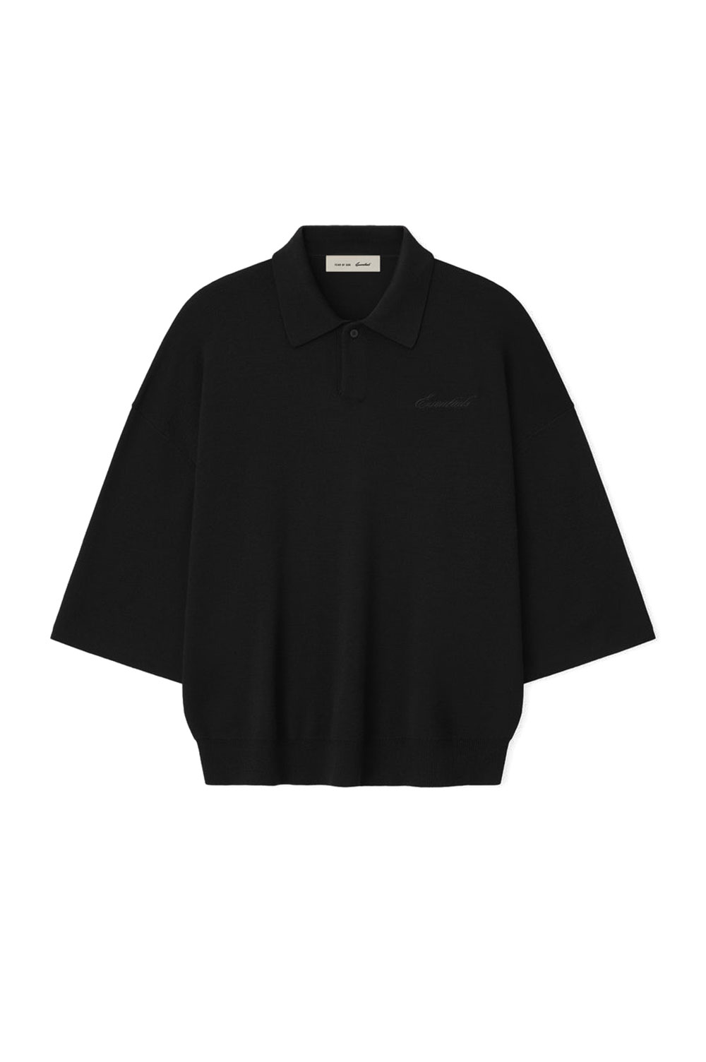 SIGNATURE 3/4 SLEEVE 90\u0026#039;S KNIT POLO - VINTAGE BLACK (192SP266961F) ESSENTIALS(エッセンシャルズ)