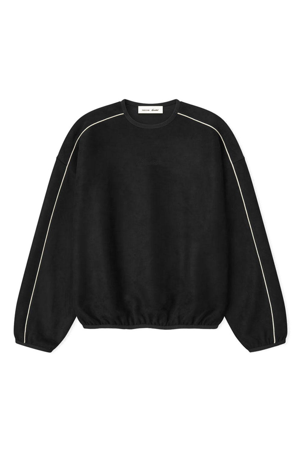 【P10倍】SIGNTATURE MODERN CREWNECK SWEATSHIRT W/PIPING - VINTAGE BLACK (192SP266751F) ESSENTIALS(エッセンシャルズ)