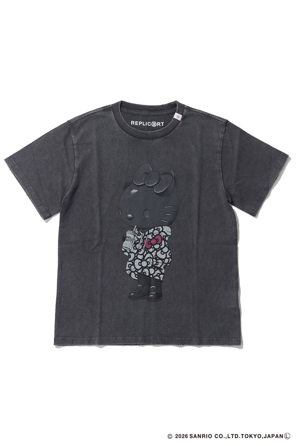 KITTY RIBBON HOODIE TEE - CHARCOAL GRAY (RP-KT-002) REPLIC@RT(レプリカート)