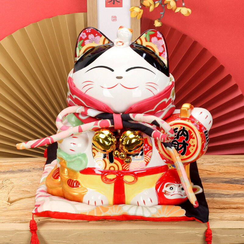 楽天市場】侍招き猫 武士招き猫 陶器 猫 置物 デスクトップ 店舗