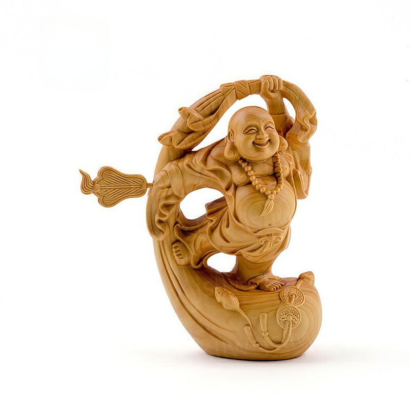 楽天市場】布袋様 置物 グッズ 踊る布袋様 柘植製 黄楊 布袋 布袋尊 