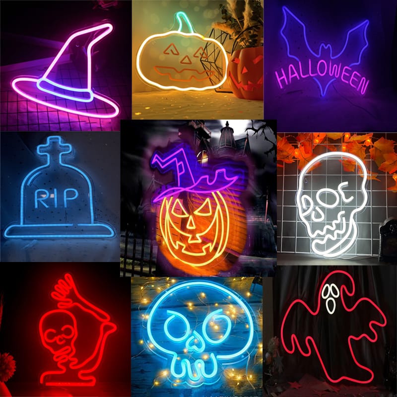 楽天市場】ハロウィンネオンサイン LEDネオンライト USB壁掛け