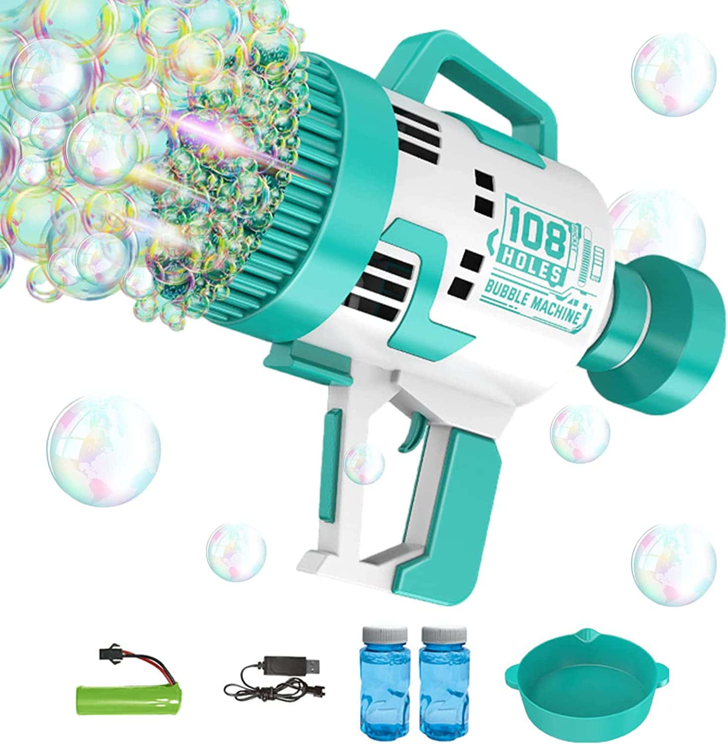 楽天市場】【ポイント 5倍UP !】シャボン玉 電動 108泡穴 バズーカン