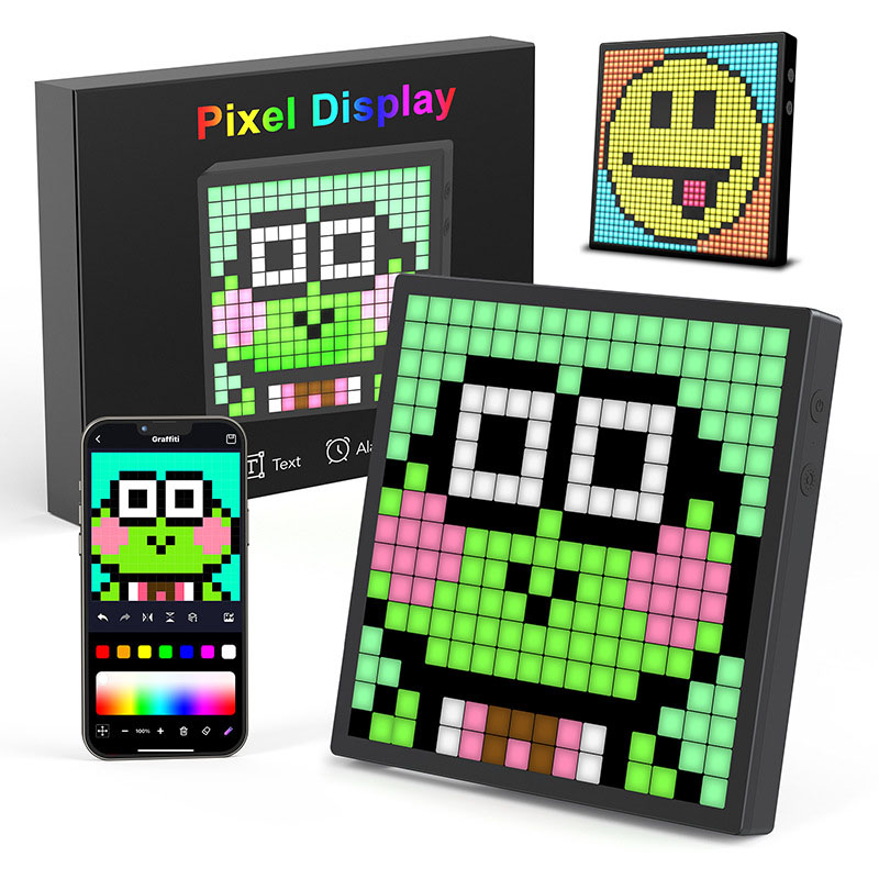 ピクセルディスプレイ【32×32】LEDサインボード USB給電 小型LED看板 RGB 軽量 APP制御 カラーサイン スクロールメッセージボード Bluetooth アプリコントロール フレキシブル アプリ付き 16 * 16ピクセル 家庭用 店舗用 広告用 ゲームルーム バー