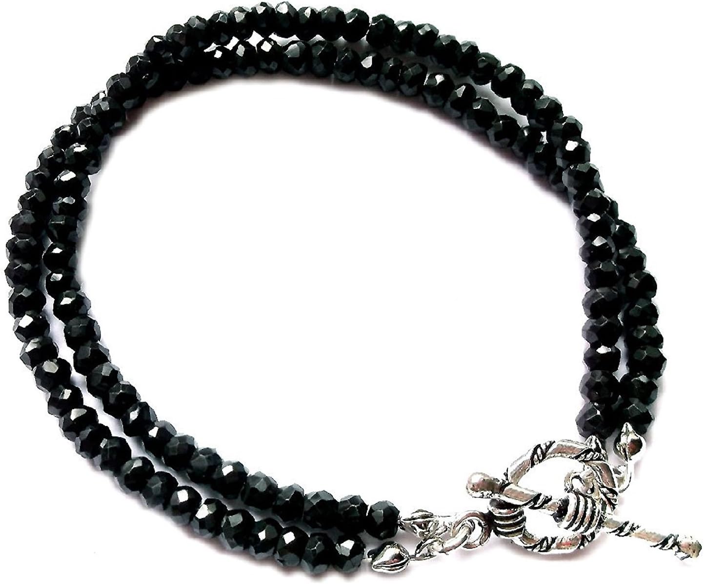ブレスレット メンズ 天然石アクセサリー ブラックスピネル ダブル 男のアクセサリー イケオジ ブレス シルバー925 留め具 DEEP ZONE 入学祝い 就職祝い 卒業祝い 退職祝い ホワイトデー　男性へのプレゼントに☆ 個性的