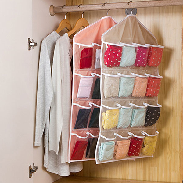 楽天市場 吊り下げ式 小物 ハンガー 靴下 下着 ショーツ 便利 整理整頓 すっきり 片付く 収納 アイデア おすすめ 16ポケット 送料無料 Deer Shop