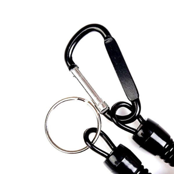 楽天市場 スパイラルコード 釣り カラビナ ストラップ アウトドア カラビナ 付き 落下 防止 紛失 防止 キャンプ 便利 5本セット Deer Shop