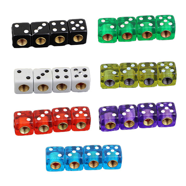 タイヤ エアバルブ キャップ 4個組 ホイール カスタム 汎用 エアバルブキャップ サイコロ 車 激安本物