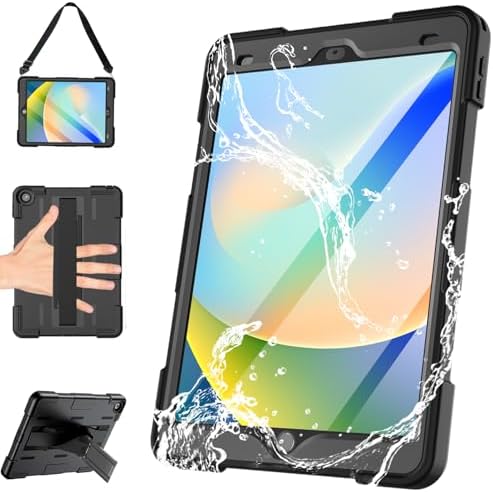 iPad 10.2 防水ケース 2024 第9世代【2021］/第8世代【2020］/第7世代【2019］防水ケース 10.2インチ 防水 軽量 耐衝撃 スキー スノボ 全面保護 スタンド機能 ストラップ付き アウトドア お風呂 キッチン 水場 作業場等にも活躍
