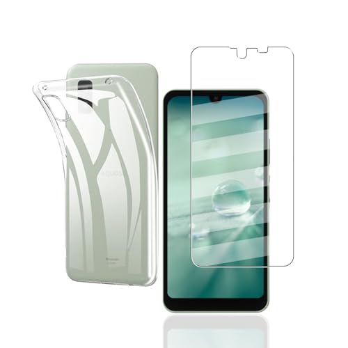 AQUOS Wish2 / AQUOS wish3 SH-53D A302SH/AQUOS Wish2 SH-M20 A104SH A204SH SH-51C/AQUOS wish SHG06 フィルム 強化ガラス 気泡ゼロ 指紋防止 ケース クリア TPU 耐衝撃 落下防止 専用保護 シリコン ガラスフィルム + TPU セット 送料無料
