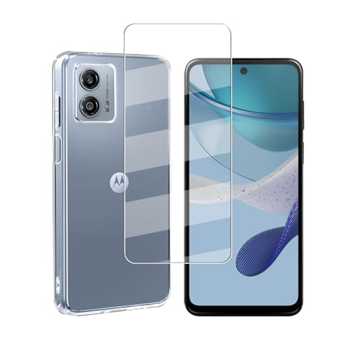 Moto G53J 5G フィルム 液晶保護 Moto G53Y 5G フィルム 強化ガラス 気泡ゼロ 指紋防止 Moto G53J 5G ケース クリア TPU 耐衝撃 落下防止 専用保護 シリコン ケースMoto G53 5G ガラスフィルム + TPU セット 送料無料