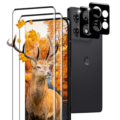 Motorola Edge 50 Pro / Edge 50s Pro ガラスフィルム 2枚 フィルム + 2枚 カメラ保護フィルム モトローラ Edge 50 Pro / Edge 50s Pro 強化ガラス 全面 保護フィルム 3D Touch 薄型 飛散防止 高感度 耐衝撃 指紋 汚れ防止 ゼロ気泡 ラウンドエッジ加工 簡単 ...