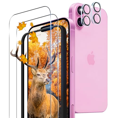 iPhone 16 Plus ガラスフィルム 2枚 アイフォン16Plus フィルム + 2枚 カメラ保護フィルムセッ 6.7インチ 保護フィルム 強化ガラス フィルム 飛散防止 高感度 耐衝撃 指紋 汚れ防止 ゼロ気泡 ラウンドエッジ加工 簡単貼り付け 送料無料