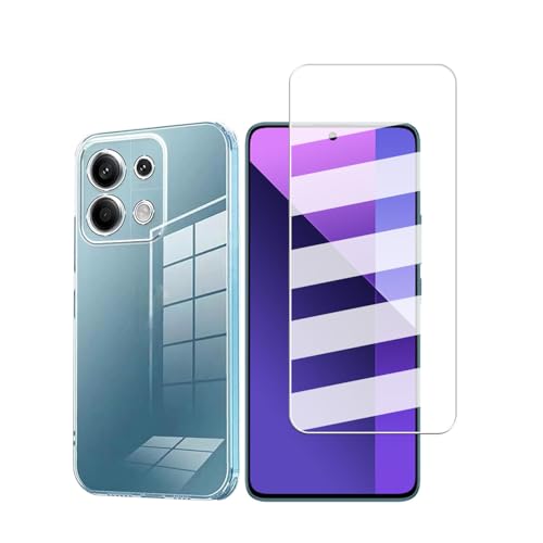 Redmi Note 13 Pro 5G ガラスフィルム 液晶保護 フィルム 強化ガラス 気泡ゼロ 指紋防止 Redmi Note 13 Pro 5Gケース クリア TPU 耐衝撃 落下防止 専用保護 シリコン ケース Redmi Note 13 Pro 5G ガラスフィルム + TPU セット 送料無料