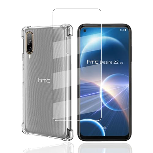 HTC Desire 22 Pro ガラスフィルム 液晶保護 フィルム 強化ガラス 気泡ゼロ 指紋防止 HTC desire 22 Pro ケース クリア TPU 耐衝撃 落下防止 専用保護 シリコン ケース desire22 Pro ガラ スフィルム + tpu セット 送料無料