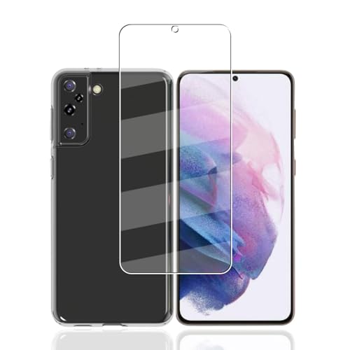 Galaxy S21 Plus 5G SC-02B SCG10 ガラスフィルム 液晶保護 フィルム 強化ガラス 気泡ゼロ 指紋防止 SC-02B SCG10ケース クリア tpu 耐衝撃 落下防止 専用保護 シリコン ケース S21 Plus ガラスフィルム + TPU セット 送料無料