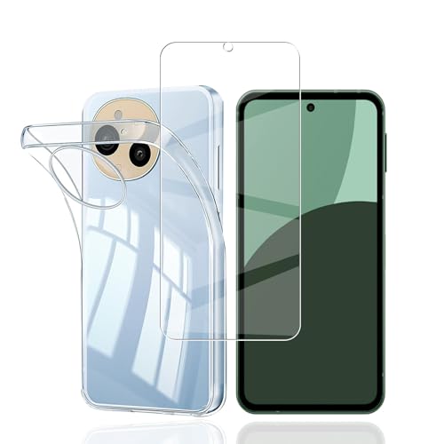 AQUOS sense9 SH-53E SHG14 ケース + ガラスフィルム SH-53E / SHG14 カバー 柔軟 TPU 全透明 軽量 衝撃吸収 傷つけ防止 携帯便利 滑り止め 散熱加工 黄変しにくい 硬度9H 高透過率 飛散防止 自動吸着 [1+1枚セット] 送料無料