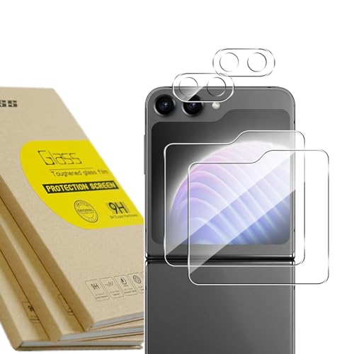 Galaxy Z Flip5 5G ガラスフィルム [外側画面 2枚 + カメラ保護 2枚] SCG23 保護ガラス SC-54D 全面 強化フィルム 全面保護フィルム 全面フィルム 液晶保護 強化ガラス 液晶フィルム 指紋 防止 耐衝撃 送料無料