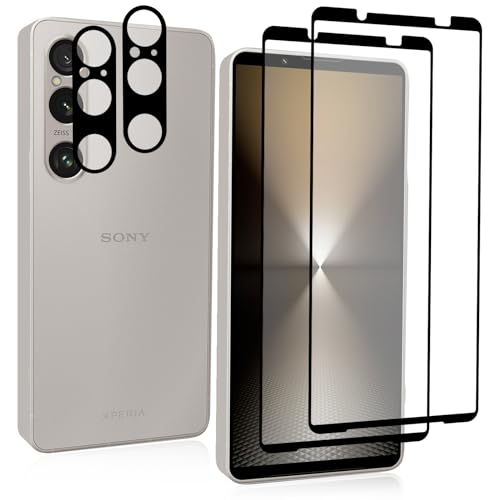 Xperia 1 VI SO-51E SOG13 スクリーン保護ガラスフィルム 2枚 + 2枚 Xperia 1 VI SO-51E カメラ 強化ガラス Xperia 1 VI XQ-EC44 ガラスフィルム 液晶保護フィルム 全面保護 耐衝撃 極薄 気泡ゼロ 指紋防止 送料無料
